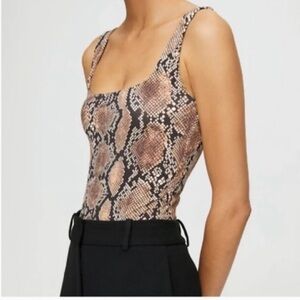 Babaton Snakeskin Print Contour Bodysuit